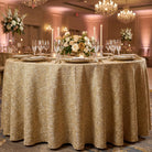 Chrisma Gold Tablecloth — styled table