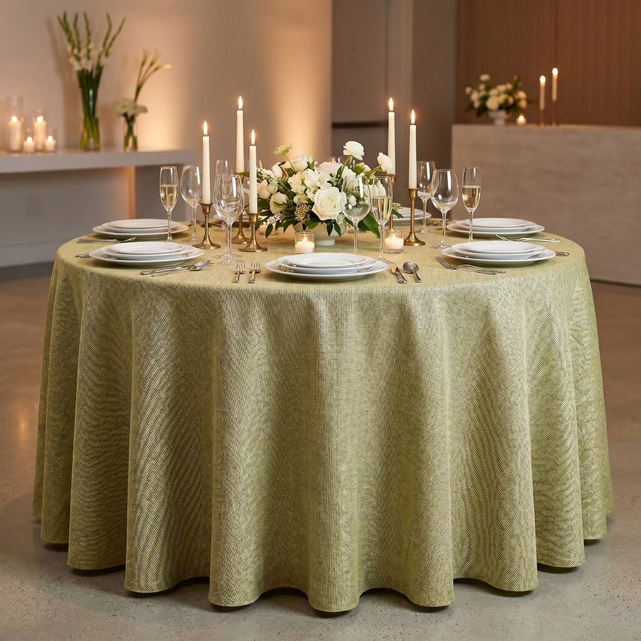 Chrisma Grass Tablecloth — styled table