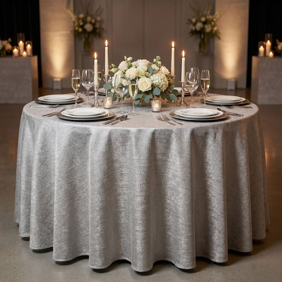 Chrisma Grey Tablecloth — styled table