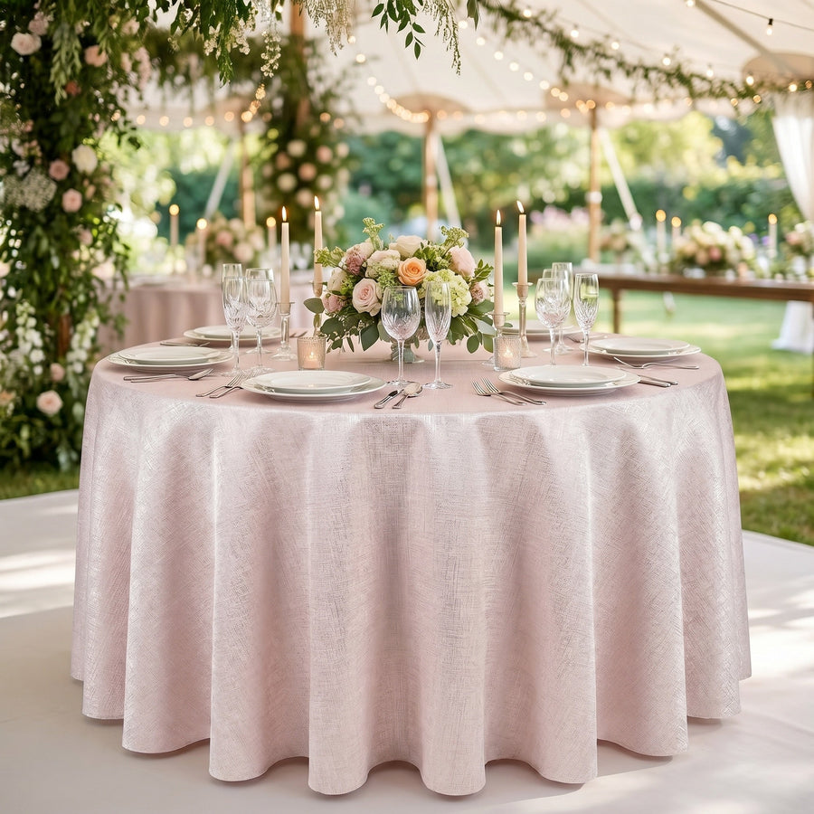 Chrisma Pink Tablecloth — styled table