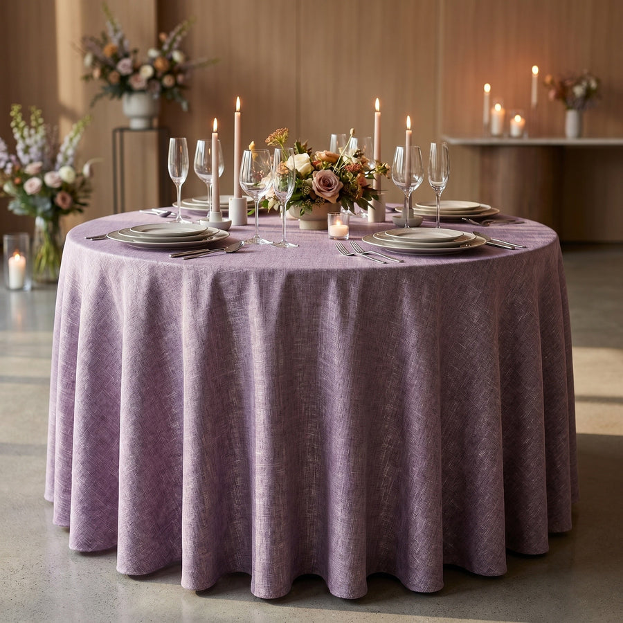 Chrisma Purple Tablecloth — styled table