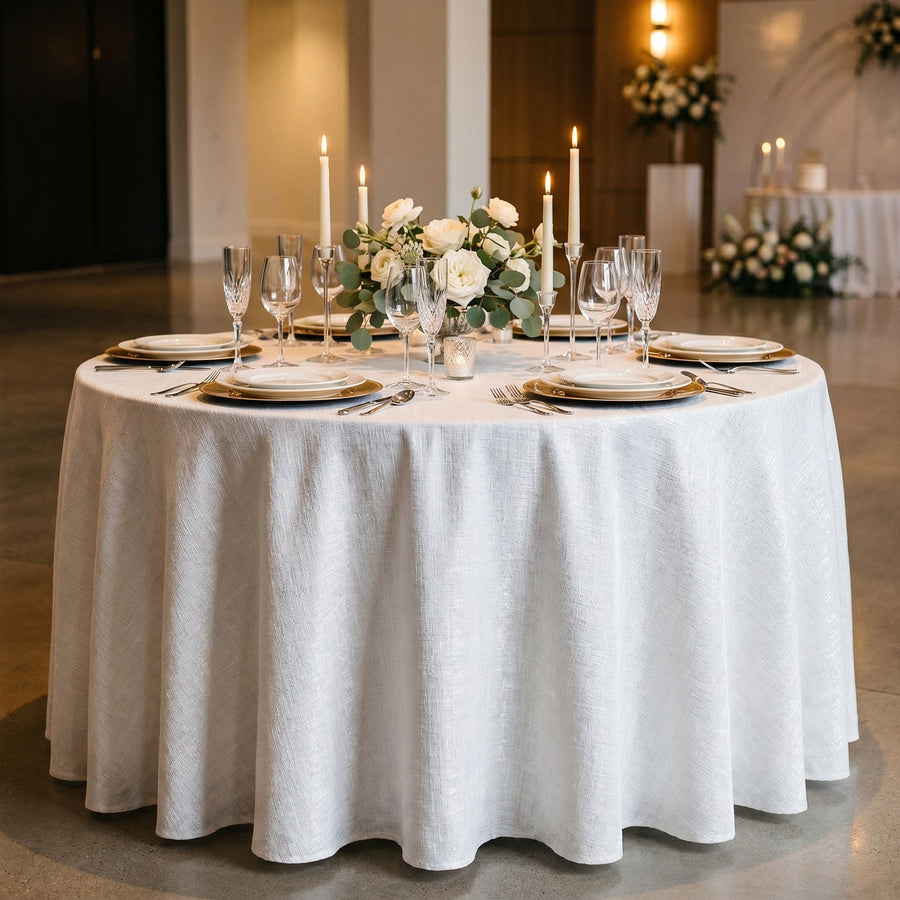 Chrisma White Tablecloth — styled table