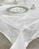 Antique White Delhi Metallic Flower Jacquard Fabric - 120 Inch. in Width Fabric by the Yard - 120 Inch Wide