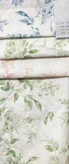 Celadon Dover Floral Digital Print Fabric - Linen Look - 115 Inch. in Width Fabric by the Yard - 115 Inch Wide