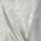 White Delhi Metallic Flower Jacquard - Custom Tablecloths