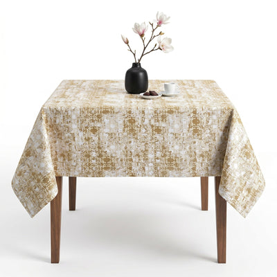 Denver Jacquard Tablecloth – Gold/Beige