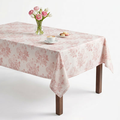 Derby Floral Digital Print Tablecloth – Pink