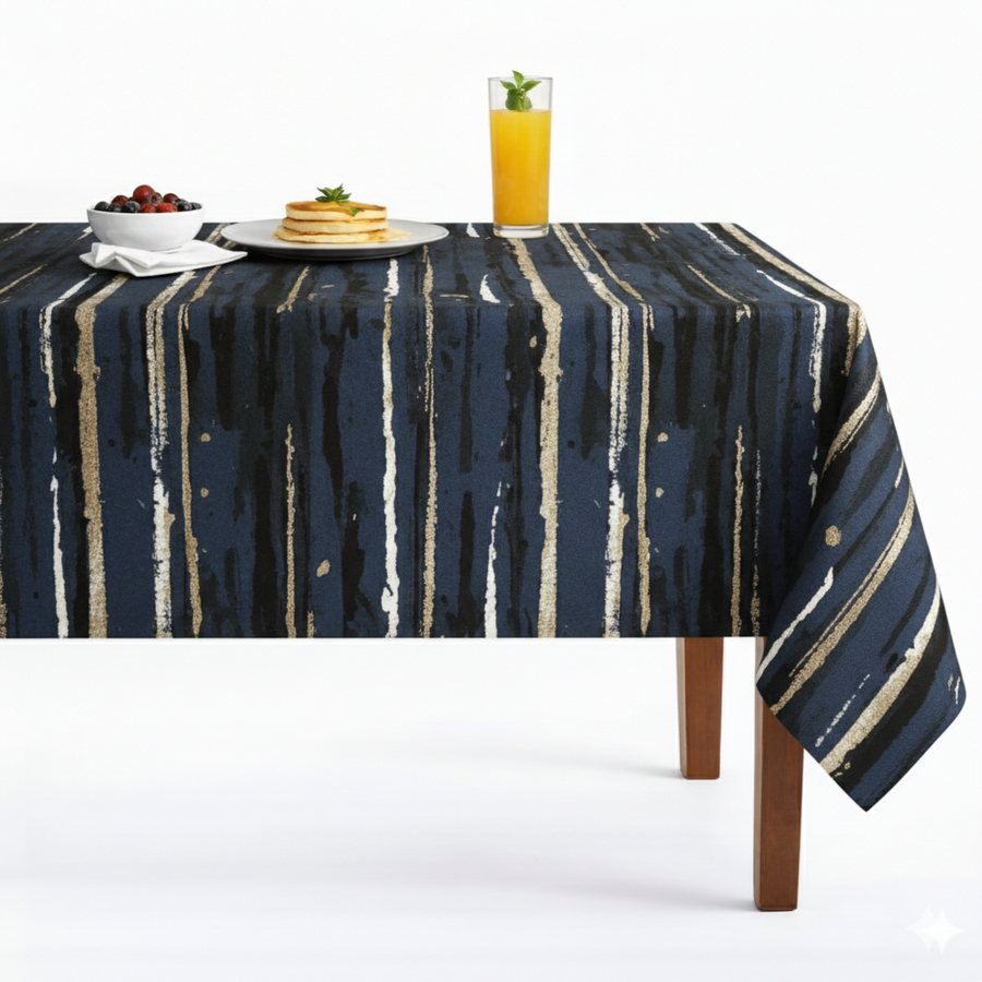 Des Arts Jacquard Tablecloth – Navy