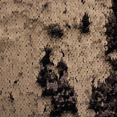 Color Changing Sensory Wall Reversible Sequin Fabric – Black/Coffee