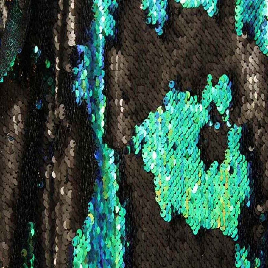 Emerald Color Changing Sensory Wall Reversible Sequin Fabric by the Yard - 52 Inch Wide