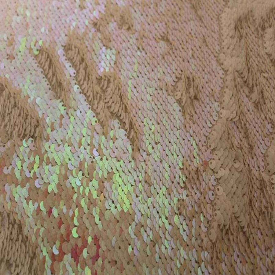 Pink/White Color Changing Sensory Wall Reversible Sequin Fabric by the Yard - 52 Inch Wide