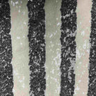 Black/White FIESTA Striped Sequin Fabric on Mesh Material Fabric by the Yard - 52 Inch Wide
