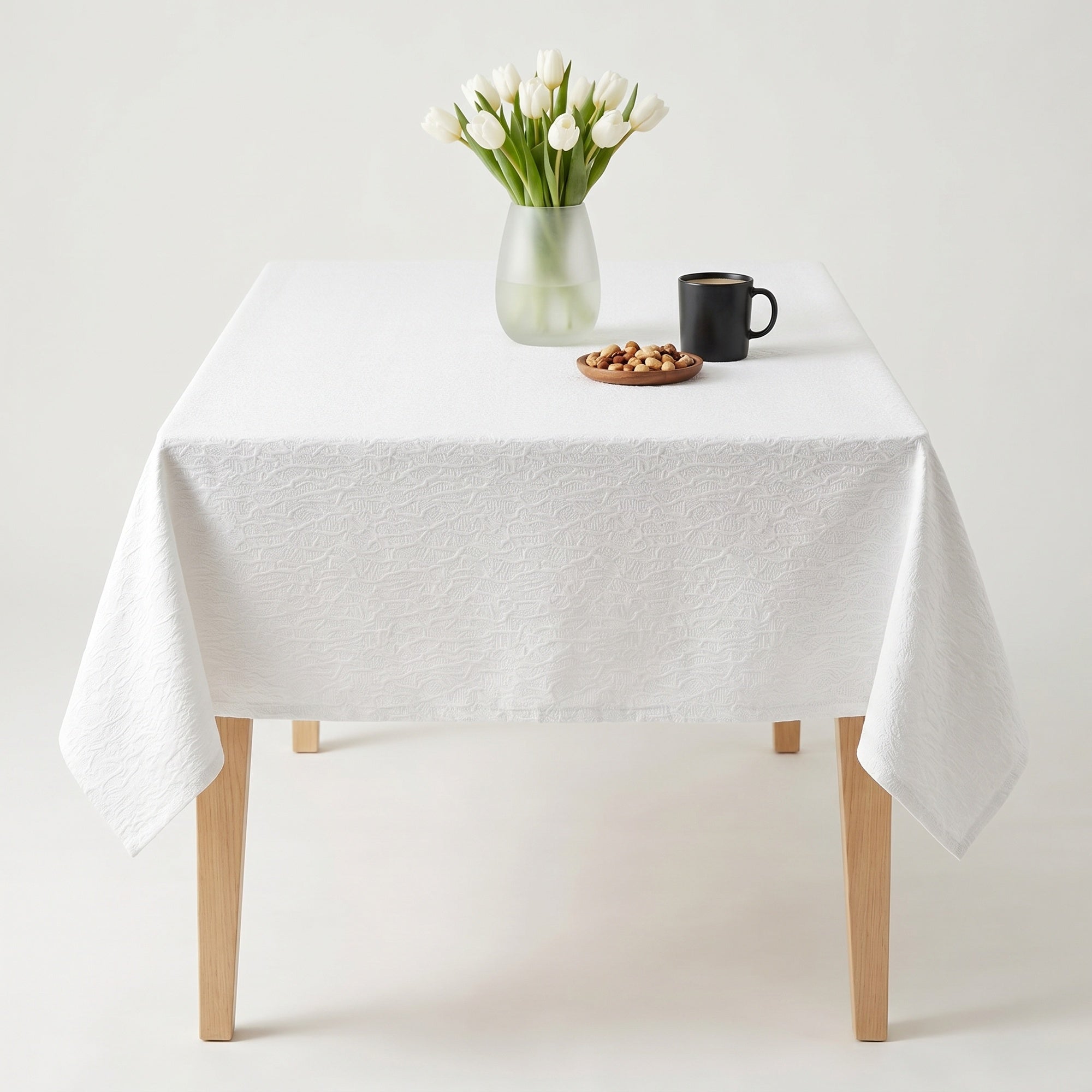 Flax White Tablecloth