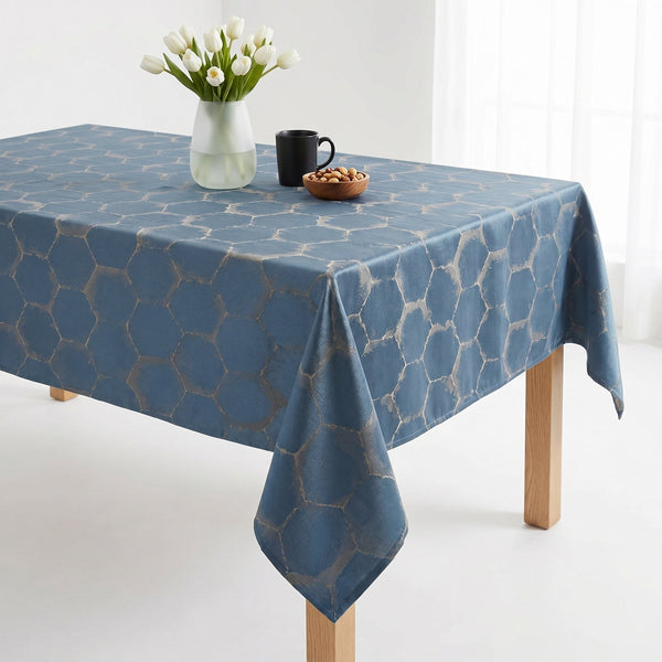 Frontier in blue, made up as a tablecloth