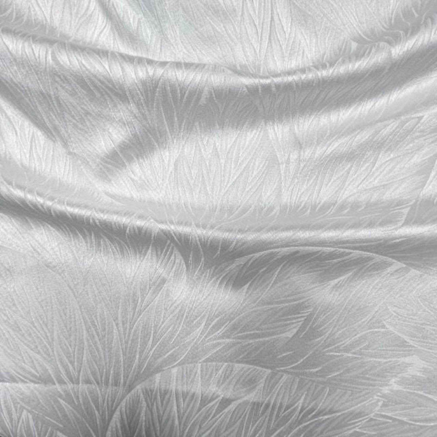 White Garden Jacquard Fabric by the Yard - 115 Inch Wide