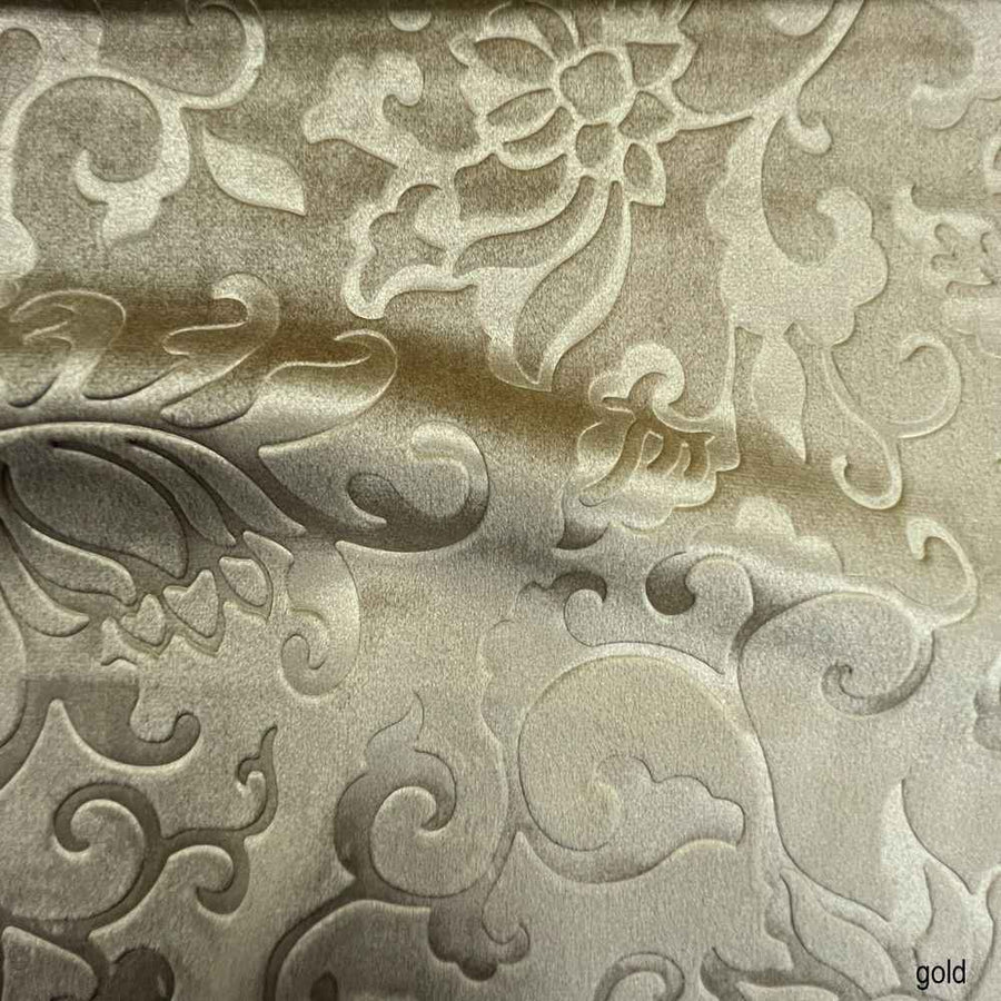 Gold Vails Brocade Velvet - Custom Tablecloths