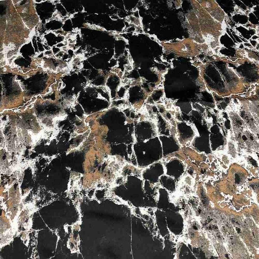 Black/Gold GRANITE - Digital Print Satin Fabric - Cotton Hand - 58 Inch. in Width Fabric by the Yard - 58 Inch Wide