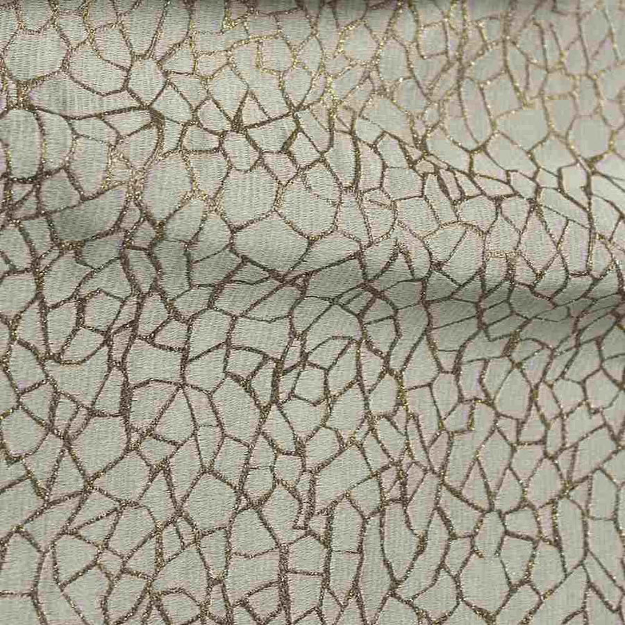 Antique Gravel Metallic Jacquard Embroidery Fabric by the Yard - 58 Inch Wide