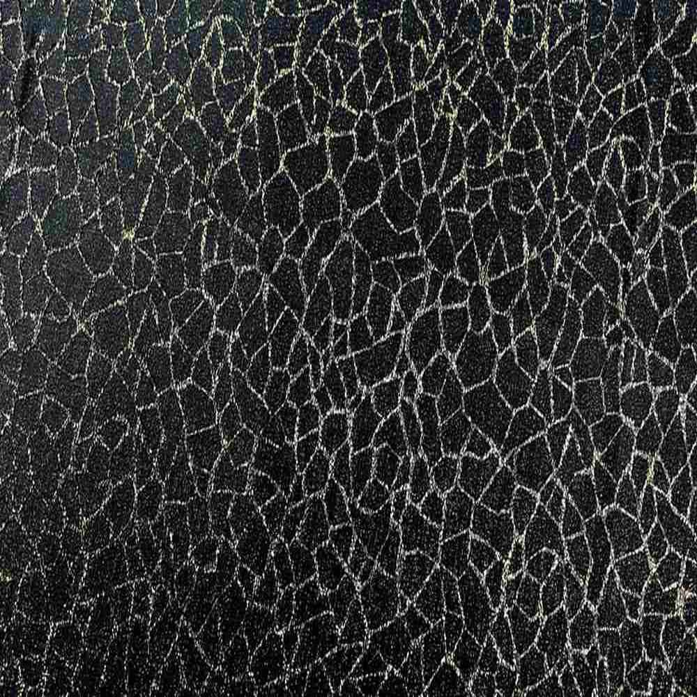 Midnight Gravel Metallic Jacquard Embroidery Fabric by the Yard - 58 Inch Wide