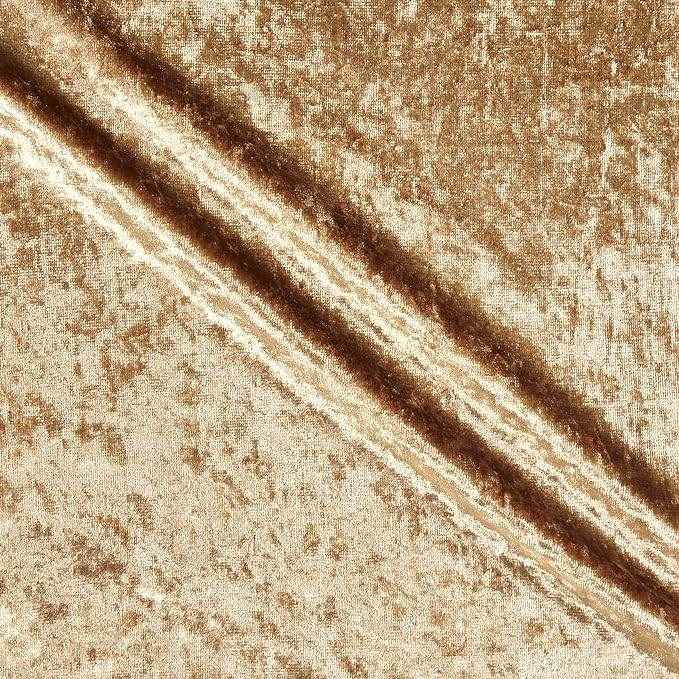 Gold Shiny Crushed Velvet Fabric by the Yard - 72 Inch Wide