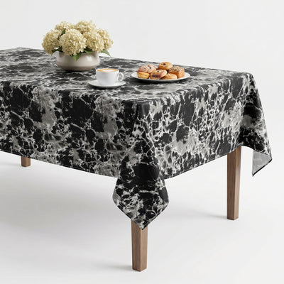 Granite Digital Print Satin Tablecloth – Black
