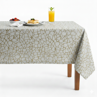 Gravel Metallic Jacquard Tablecloth – Antique