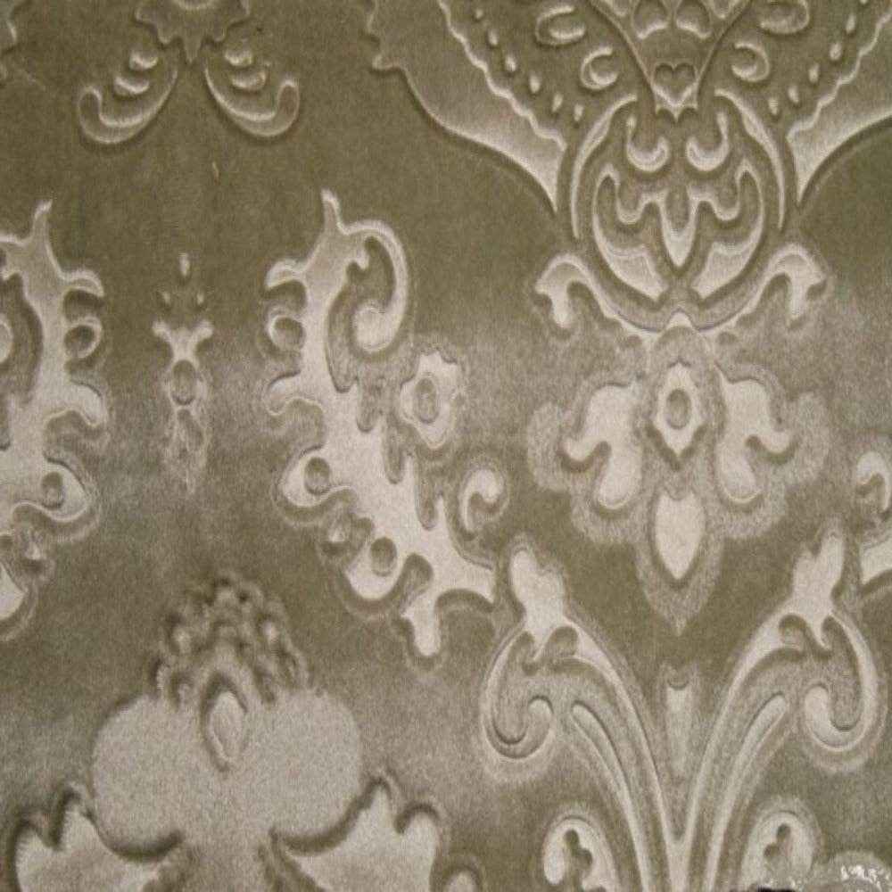 Sand Brocade Damask Velvet Fabric by the Yard - 58 Inch Wide