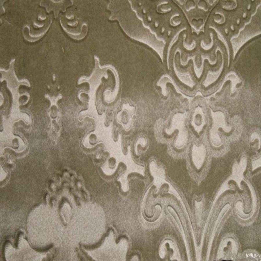 Sand Brocade Damask Velvet Fabric by the Yard - 58 Inch Wide