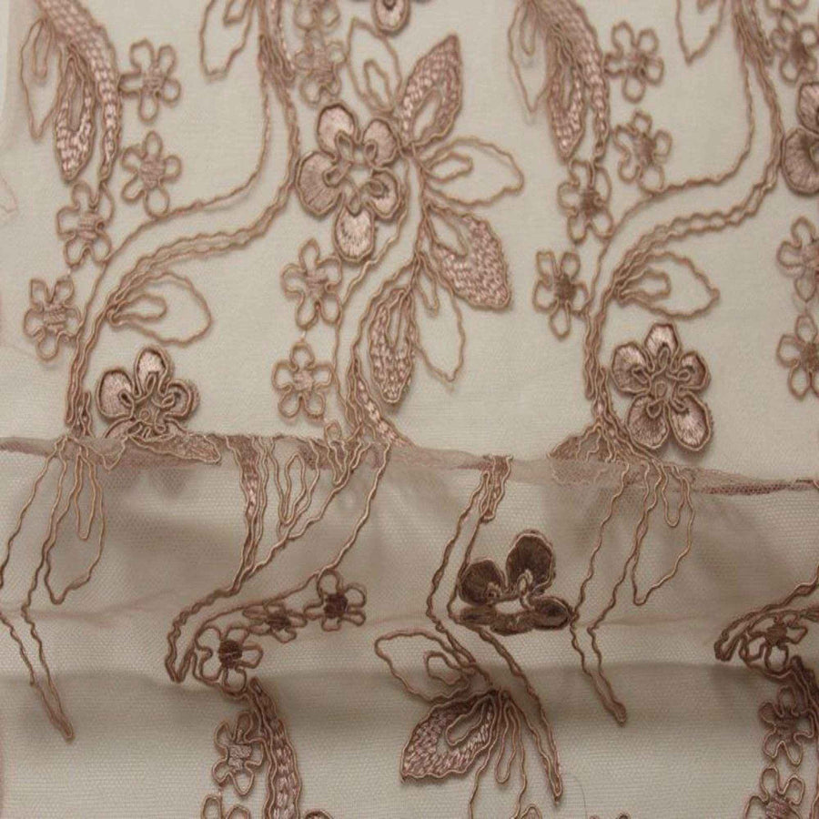 Blush HOLIDAY Embroidered Mesh Fabric. Lace Netting Material 54 Inch in Width Fabric by the Yard - 54 Inch Wide