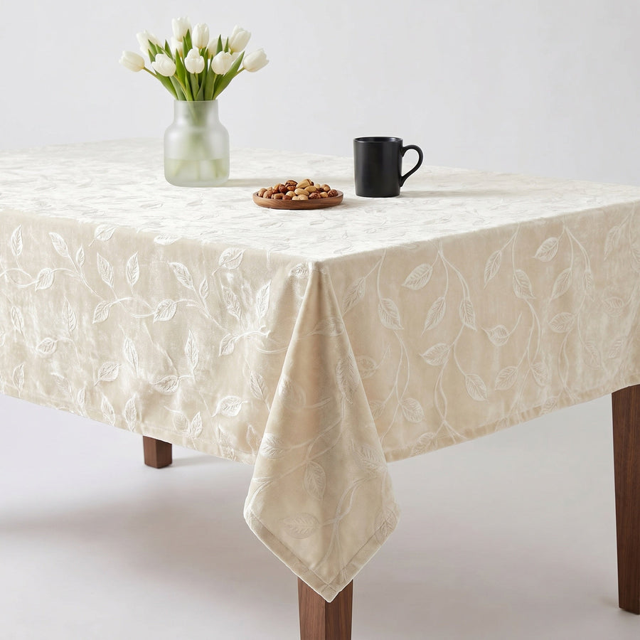 Harvest Trail velvet fabric in Ivory, by the yard