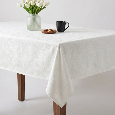 Harvest Trail Velvet Tablecloth – White