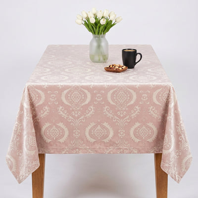 Hobby Embossed Damask Velvet Tablecloth – Blush