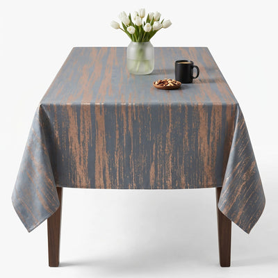 Inline Metallic Jacquard Tablecloth – Blue
