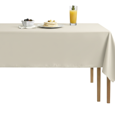 Sweden Solid Plain Velvet Tablecloth – Ivory