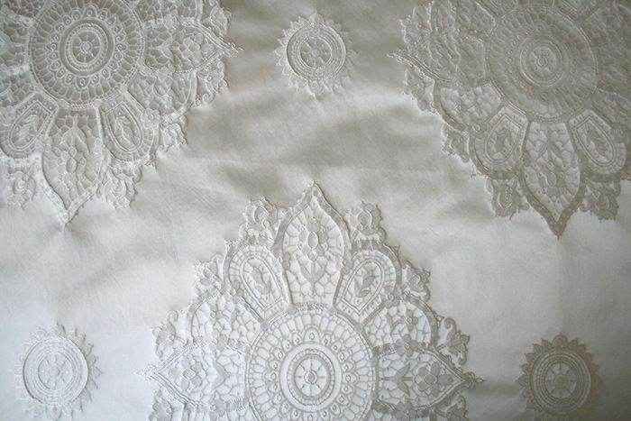snow-white LAURIER Fabric. 58 Inch in Width Fabric by the Yard - 58 Inch Wide