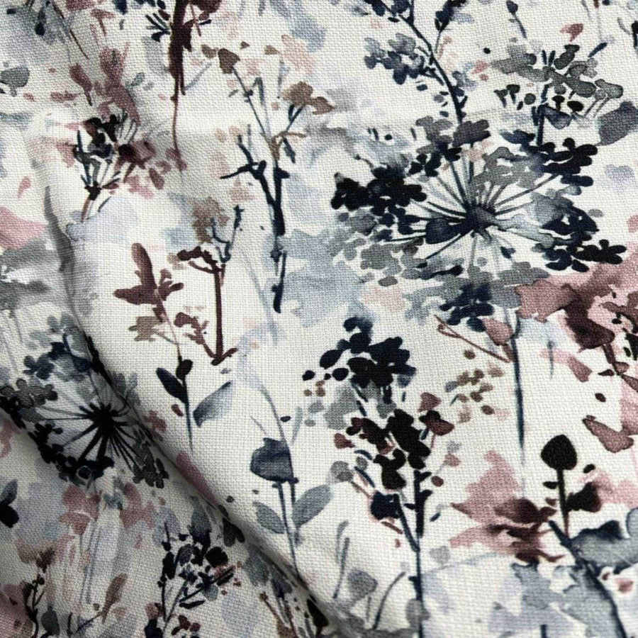 Mauve Lily Digital Print Fabric - Cotton Hand - 58 Inch. in Width Fabric by the Yard - 58 Inch Wide