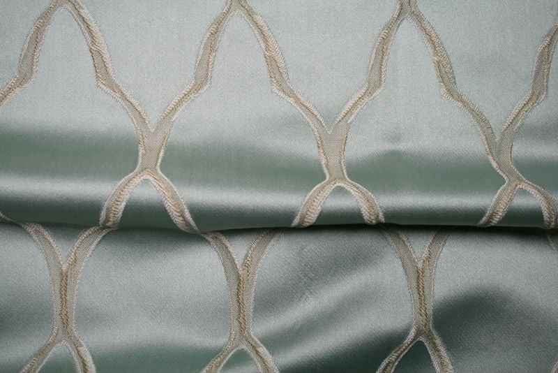 seafoam LOUVAIN Jacquard Fabric by the Yard - 58 Inch Wide