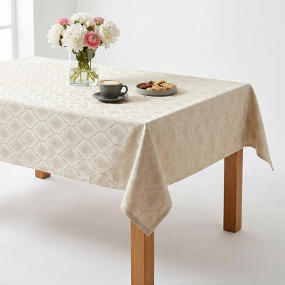 Ladino Ogee Jacquard Tablecloth – Ivory