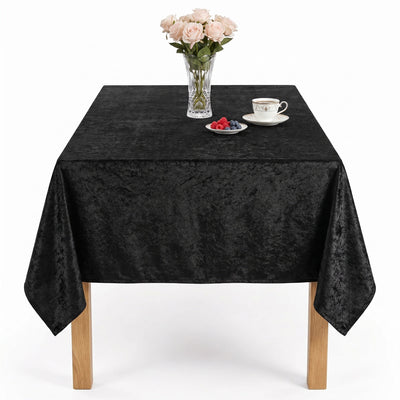 Luxurious Crushed Tablecloth – Black