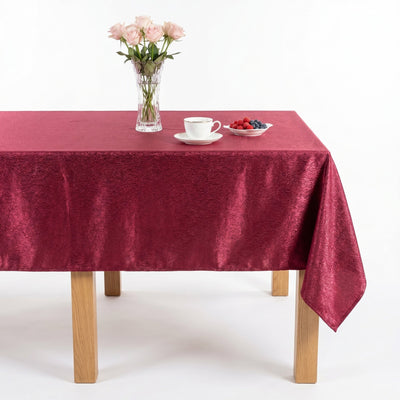 Luxurious Crushed Tablecloth – Burgundy