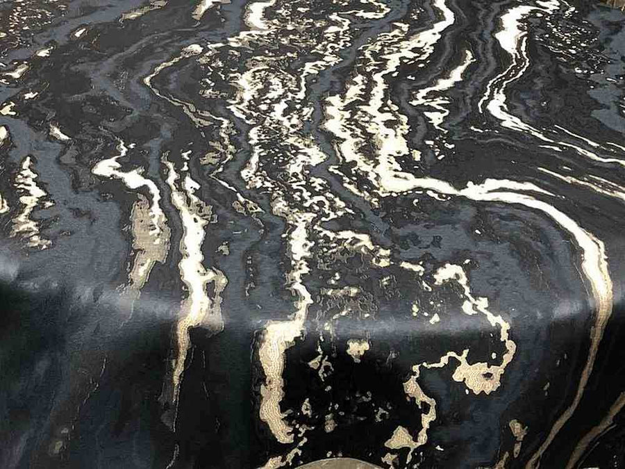 Mahwah Jacquard Fabric – Black/Gold