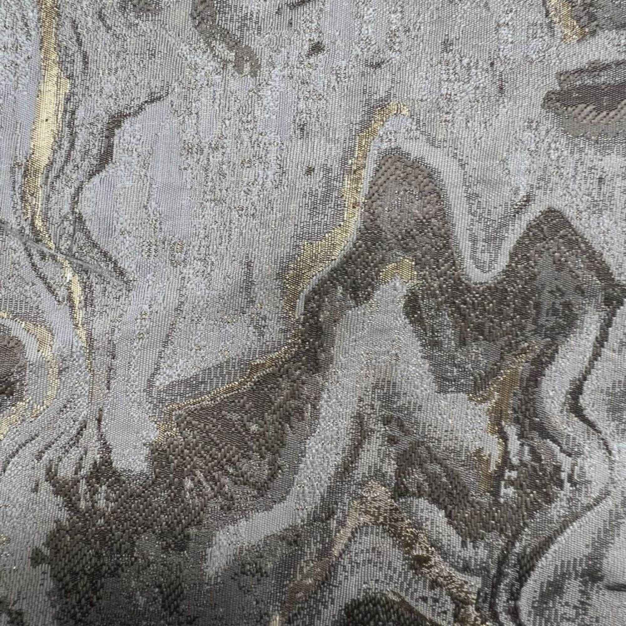 Beige MILANO Jacquard Print Metallic Marbleized Fabric by the Yard - 118 Inch Wide