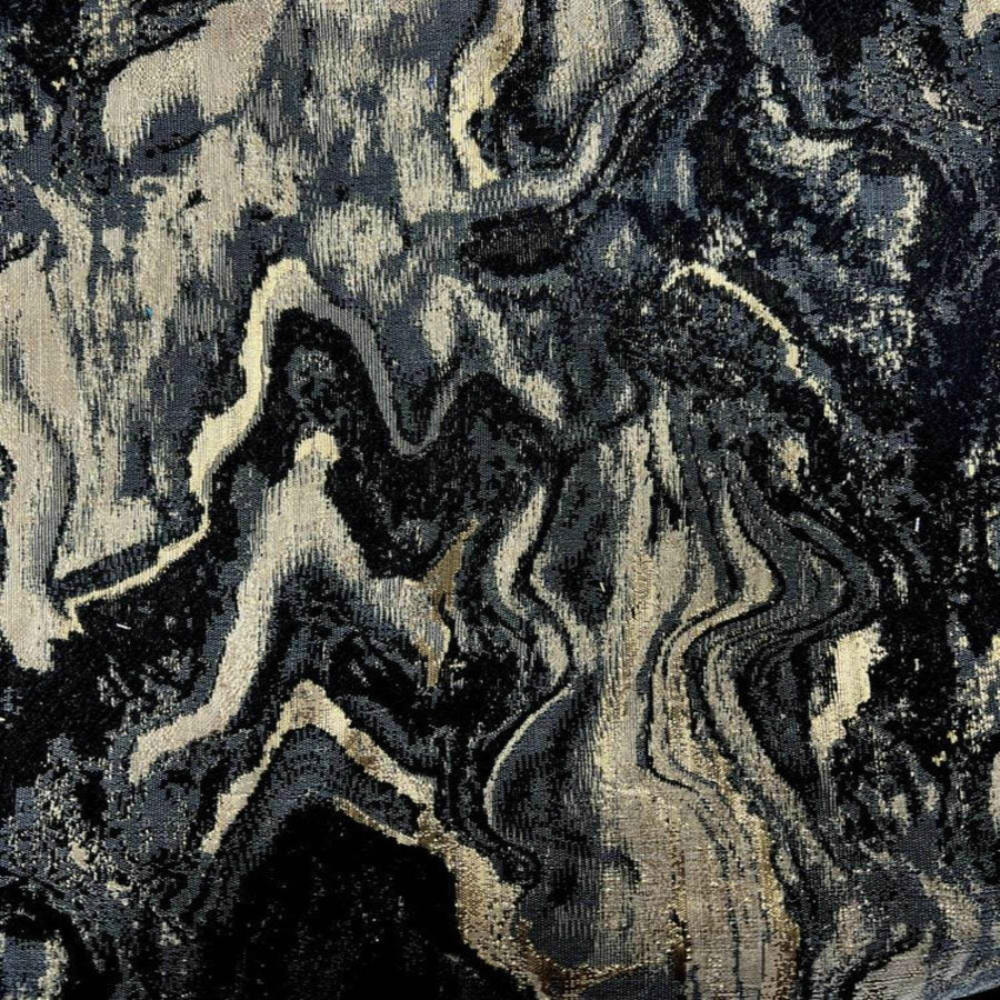 Black/Gold MILANO Jacquard Print Metallic Marbleized Fabric by the Yard - 118 Inch Wide