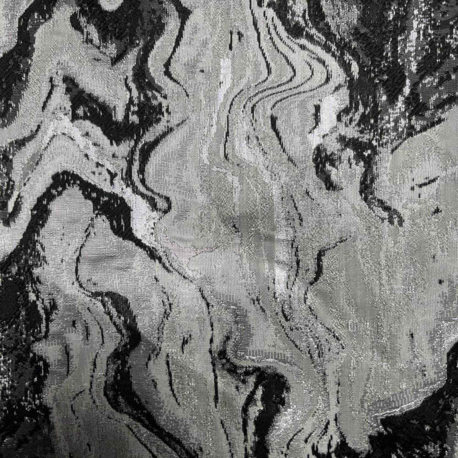 Onyx MILANO Jacquard Print Metallic Marbleized Fabric by the Yard - 118 Inch Wide