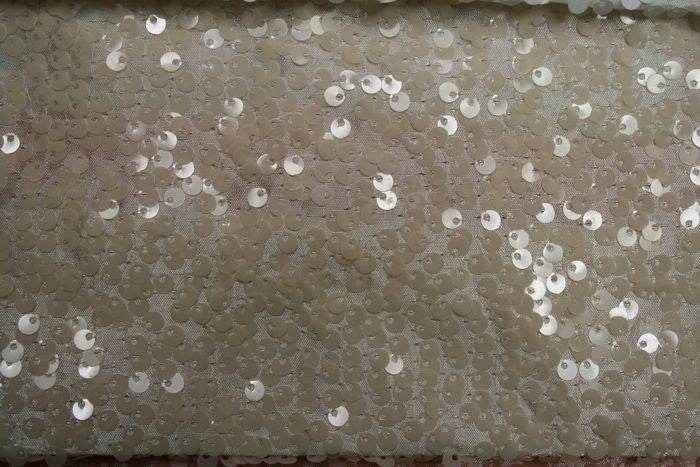ivory Milton Taffeta Sequin Fabric by the Yard - 54 Inch Wide