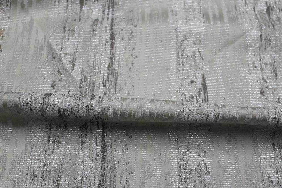 silver MINIRAL Jacquard Metallic Fabric by the Yard - 54 Inch Wide