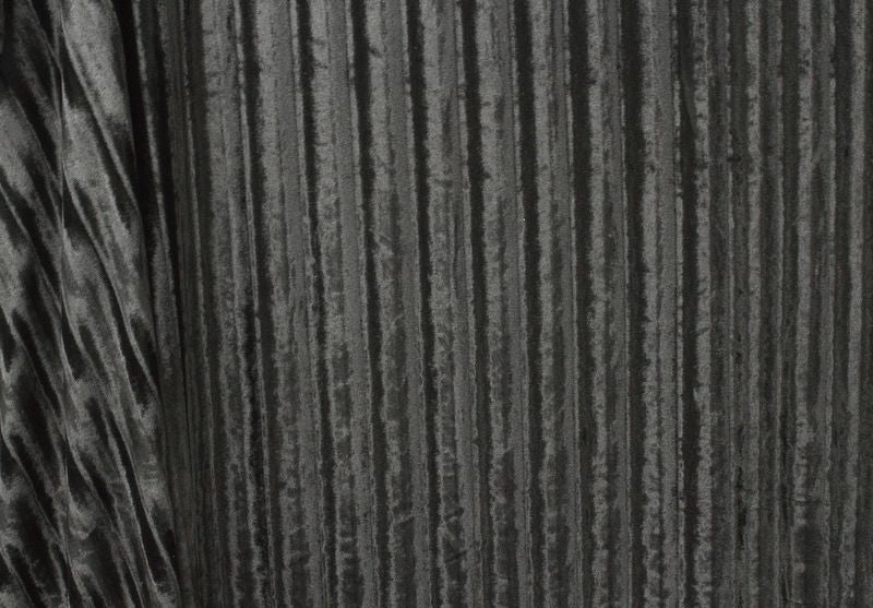 Shadow Stripe Crushed Velvet – Black, texture detail