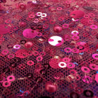 Magenta Soft Tulle Mesh Fabric Heavily Embellished with Sequins Fabric by the Yard - 52 Inch Wide