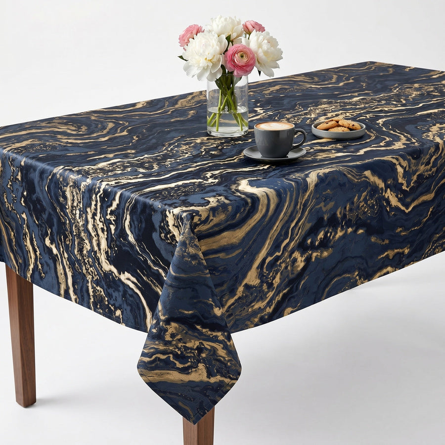 Mahwah Black Gold Tablecloth