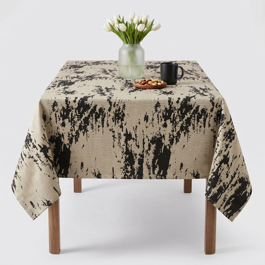 Marmore Gold Black Tablecloth